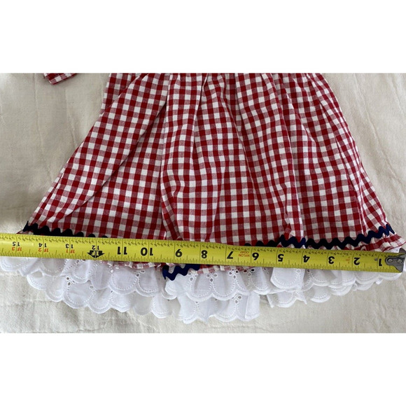 Faded Glory Baby Girl Dress Size 6-9M Vintage Y2K Red White GIngham Check Sailor - Picture 16 of 16